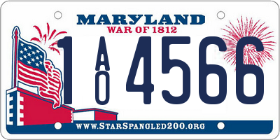 MD license plate 1AO4566