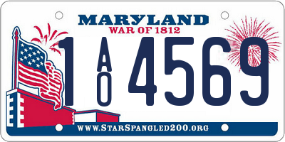 MD license plate 1AO4569