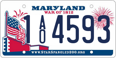 MD license plate 1AO4593