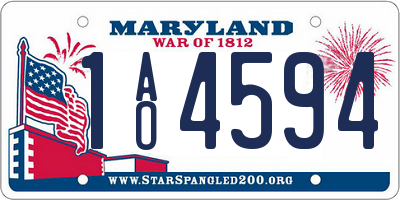 MD license plate 1AO4594