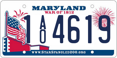 MD license plate 1AO4619