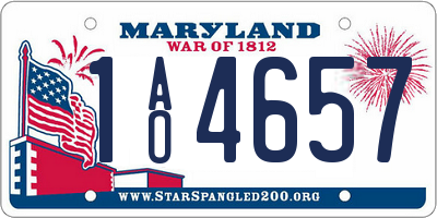 MD license plate 1AO4657