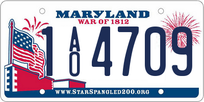 MD license plate 1AO4709