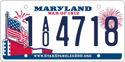 MD license plate 1AO4718