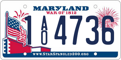 MD license plate 1AO4736