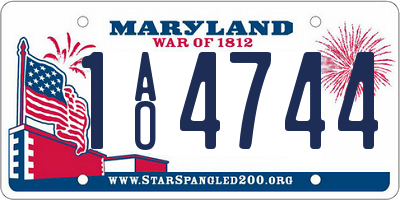 MD license plate 1AO4744