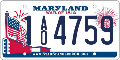 MD license plate 1AO4759