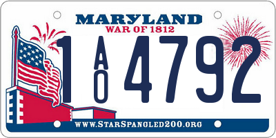 MD license plate 1AO4792