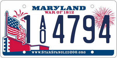 MD license plate 1AO4794