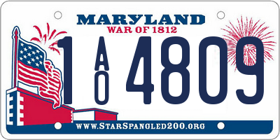 MD license plate 1AO4809