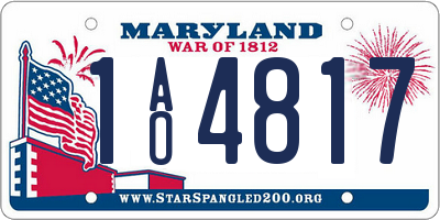 MD license plate 1AO4817