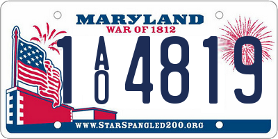MD license plate 1AO4819