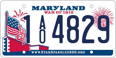 MD license plate 1AO4829