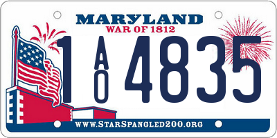 MD license plate 1AO4835