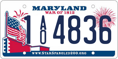 MD license plate 1AO4836