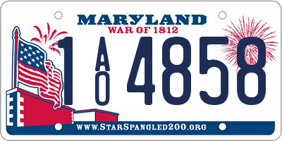 MD license plate 1AO4858