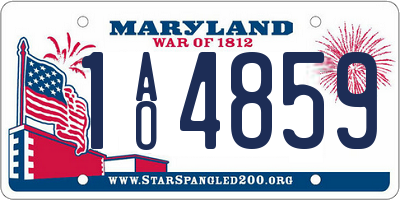 MD license plate 1AO4859