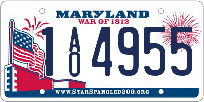 MD license plate 1AO4955