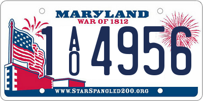 MD license plate 1AO4956