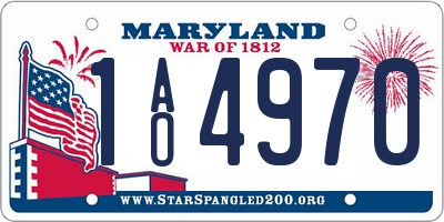MD license plate 1AO4970