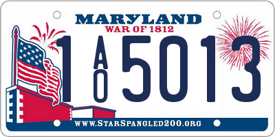 MD license plate 1AO5013