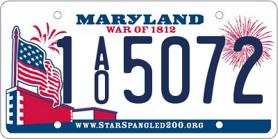 MD license plate 1AO5072