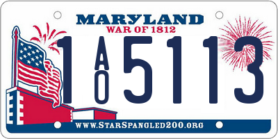 MD license plate 1AO5113