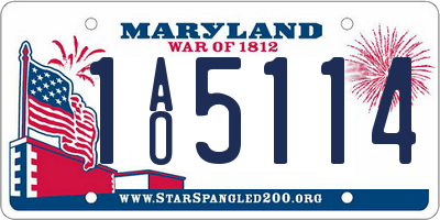 MD license plate 1AO5114