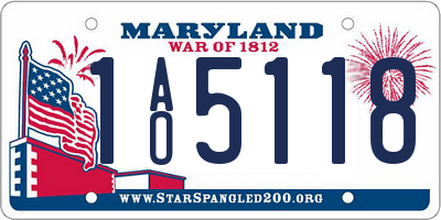 MD license plate 1AO5118