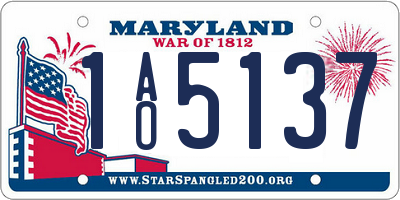 MD license plate 1AO5137