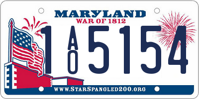MD license plate 1AO5154