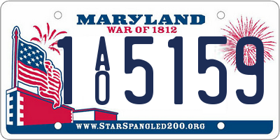 MD license plate 1AO5159