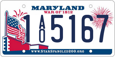 MD license plate 1AO5167