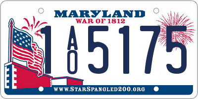 MD license plate 1AO5175