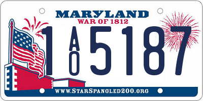 MD license plate 1AO5187