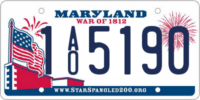 MD license plate 1AO5190