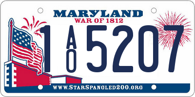 MD license plate 1AO5207
