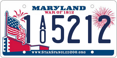 MD license plate 1AO5212