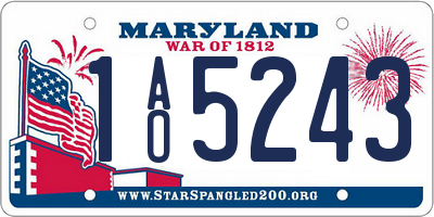 MD license plate 1AO5243