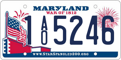 MD license plate 1AO5246