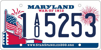 MD license plate 1AO5253