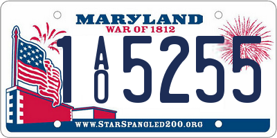 MD license plate 1AO5255