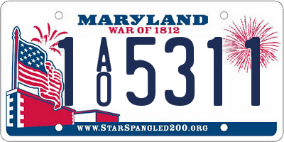 MD license plate 1AO5311