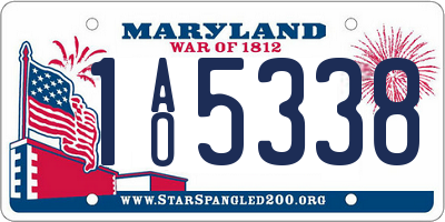MD license plate 1AO5338