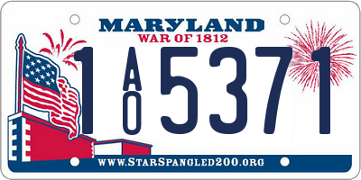 MD license plate 1AO5371