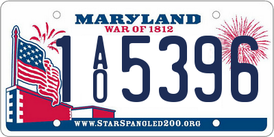 MD license plate 1AO5396