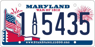 MD license plate 1AO5435