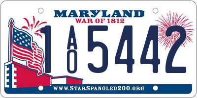MD license plate 1AO5442