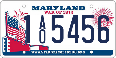 MD license plate 1AO5456