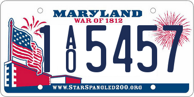 MD license plate 1AO5457